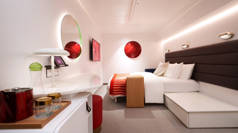 Insider cabin on Virgin Voyages cruise ships