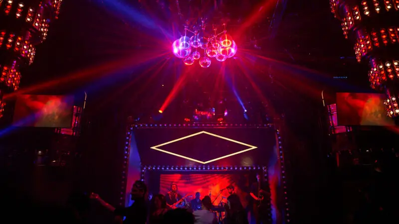 The Manor's dance floor is surrounded by state-of-the-art lighting