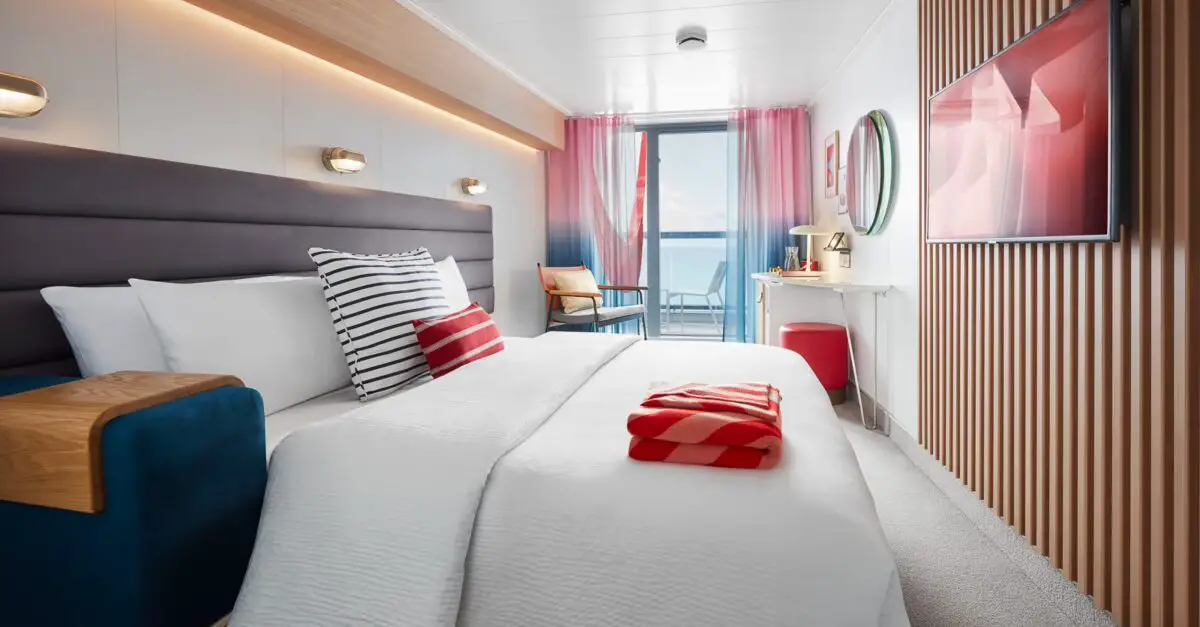 Central Sea Terrace cabin on Virgin Voyages cruise ships
