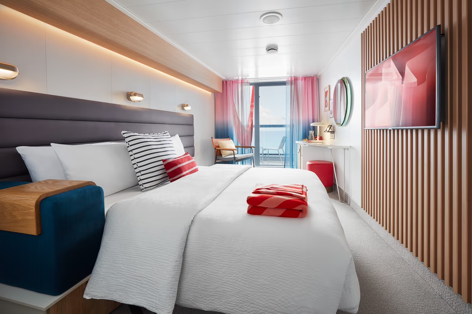 The Sea Terrace cabin on Virgin Voyages cruise ships
