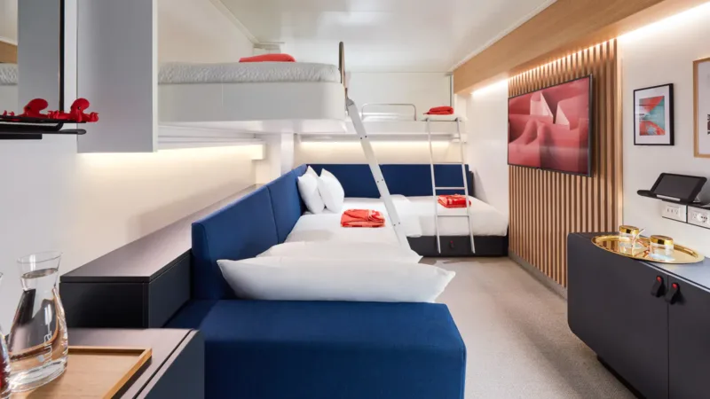 Social Insider cabin on Virgin Voyages cruise ships