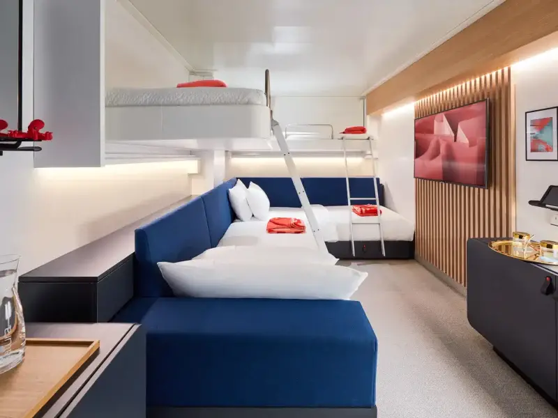 Social Insider cabin on Virgin Voyages cruise ships