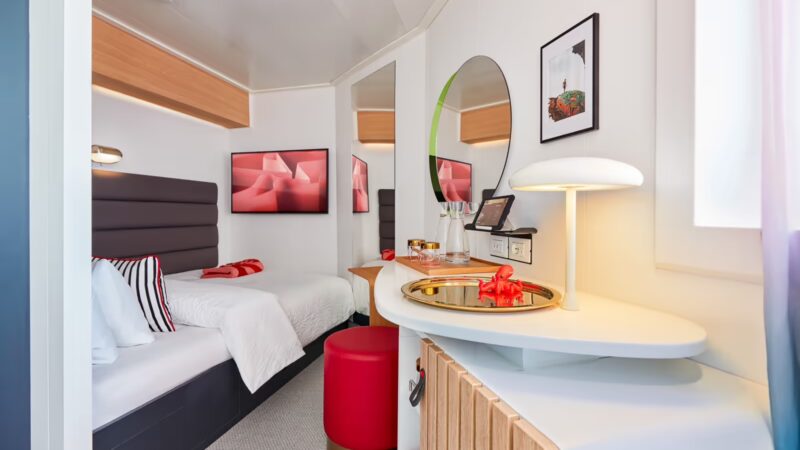 Solo Sea View cabin on Virgin Voyages cruise ships