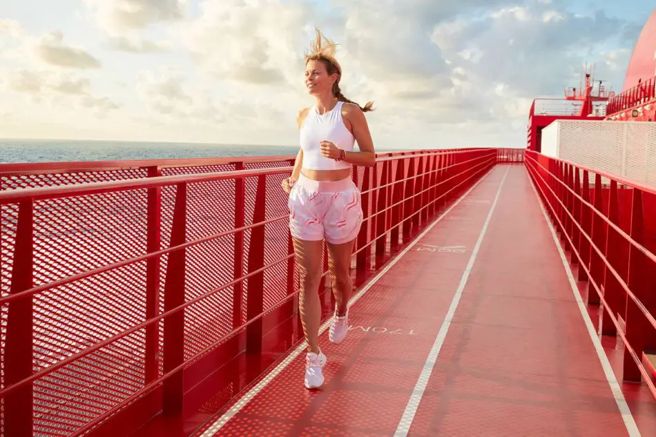 The runway running track, a woman running