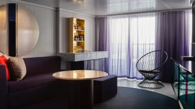 Posh Suite cabin on Virgin Voyages cruise ships
