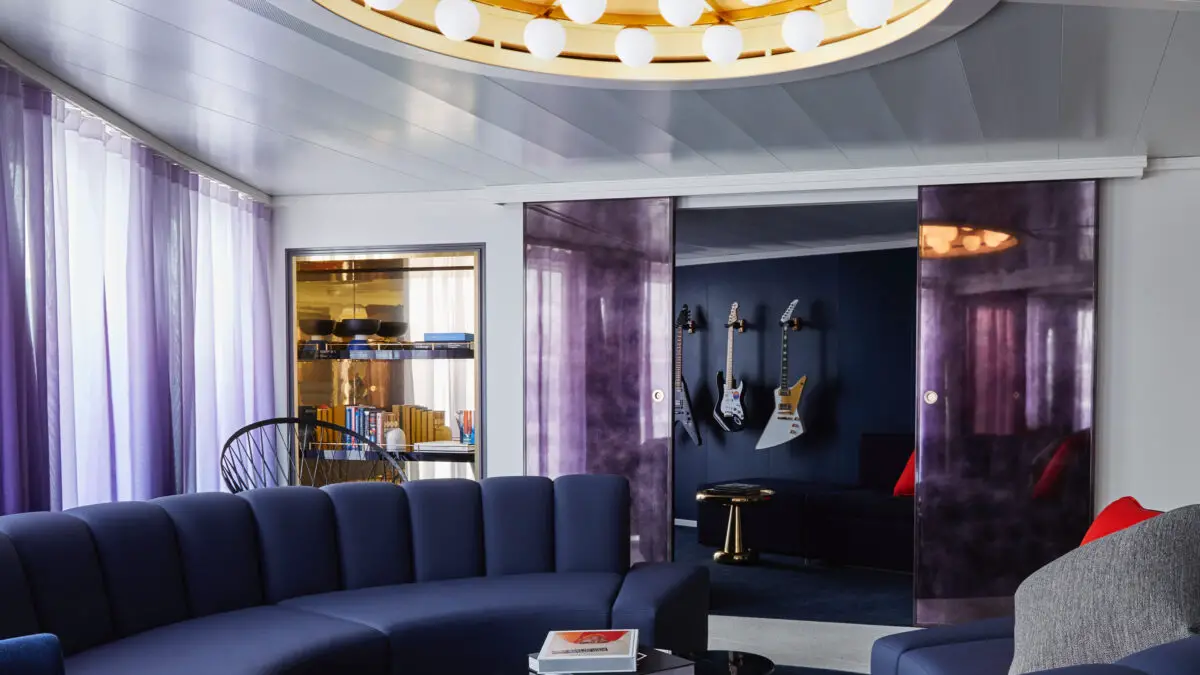 Massive Suite cabin on Virgin Voyages cruise ships