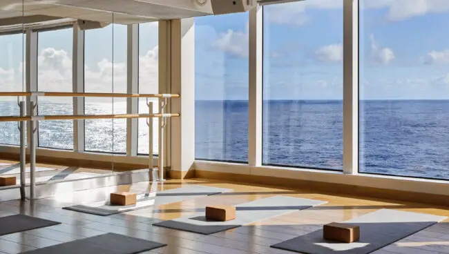 Open room looking over the sea for use with fitness