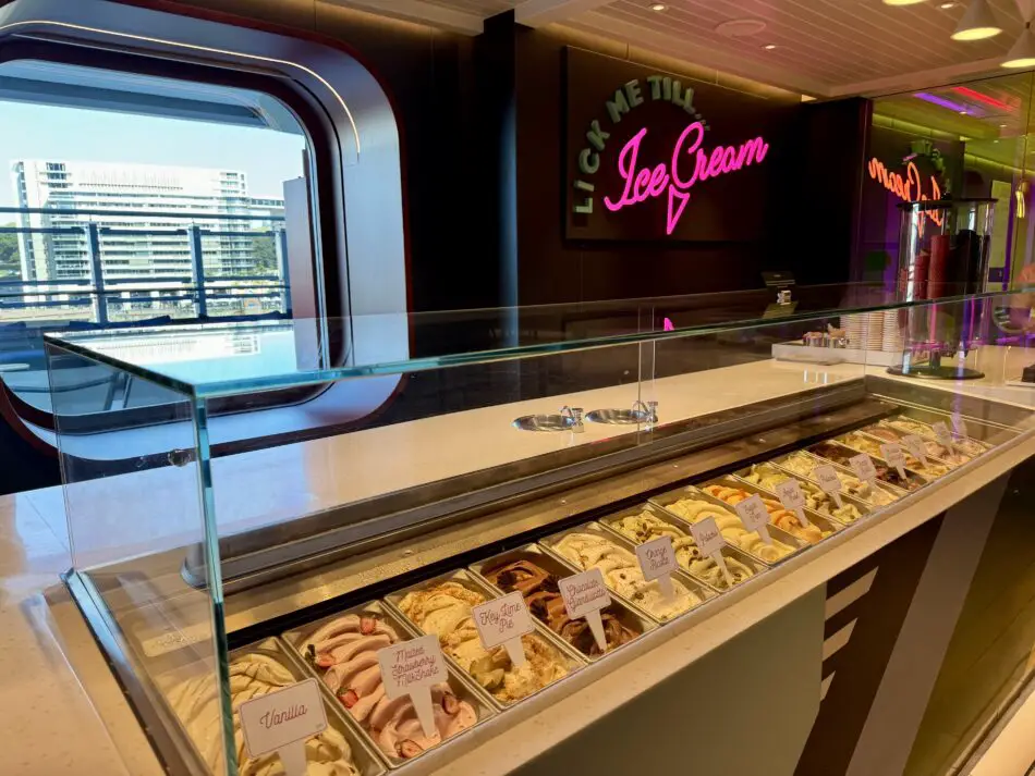 A range of ice cream flavors are available daily from Lick me till Ice Cream