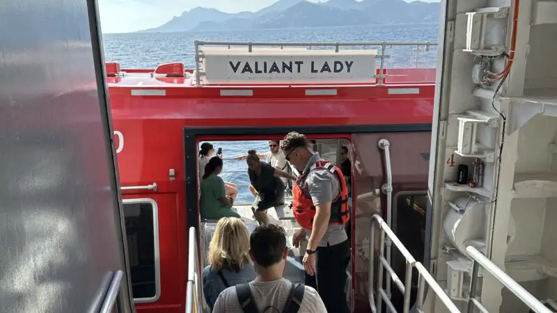 Tender Boarding Area on Virgin Voyages cruise ships