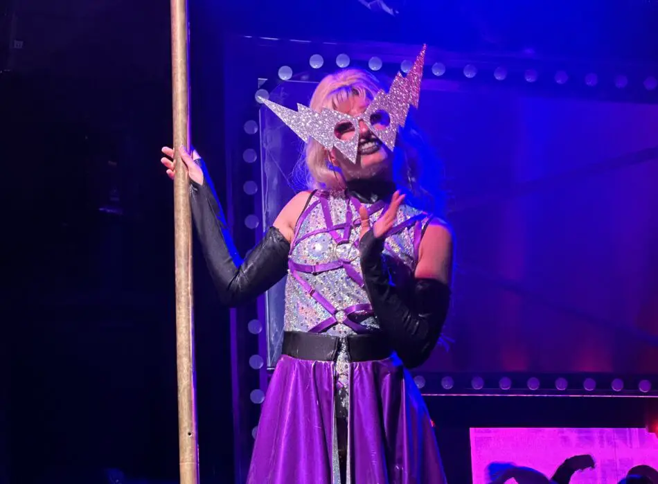 A blonde librarian with glasses