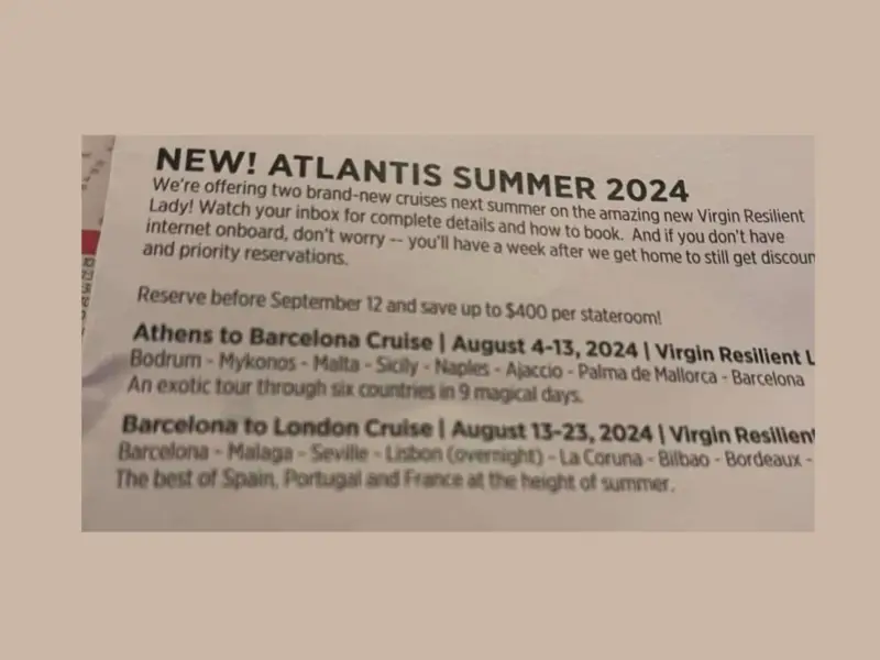 A snippet from a magazine showing Resilient Lady is making a crossing from Athens to Portsmouth in August 2024