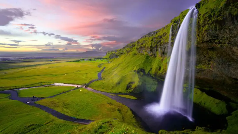 Idyllic landscape with a waterfall