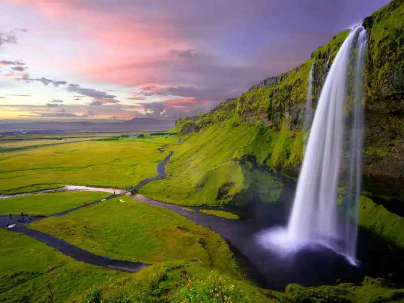 Idyllic landscape with a waterfall