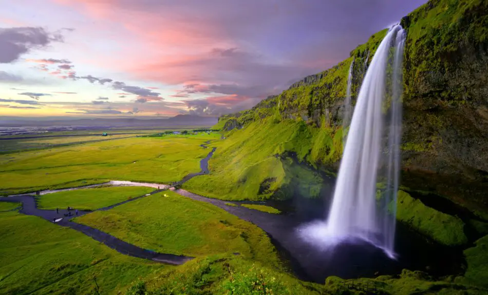 Idyllic landscape with a waterfall