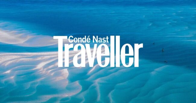 Condé Nast Traveller logo on a blue background