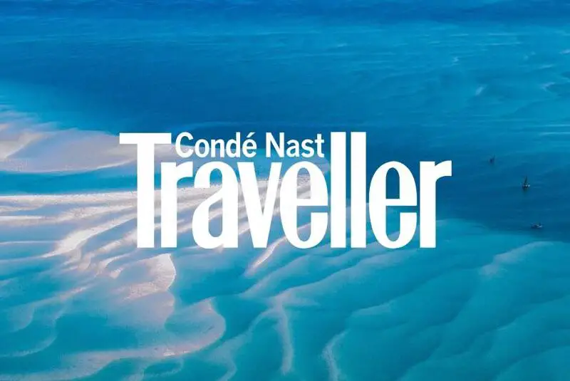 Condé Nast Traveller logo on a blue background