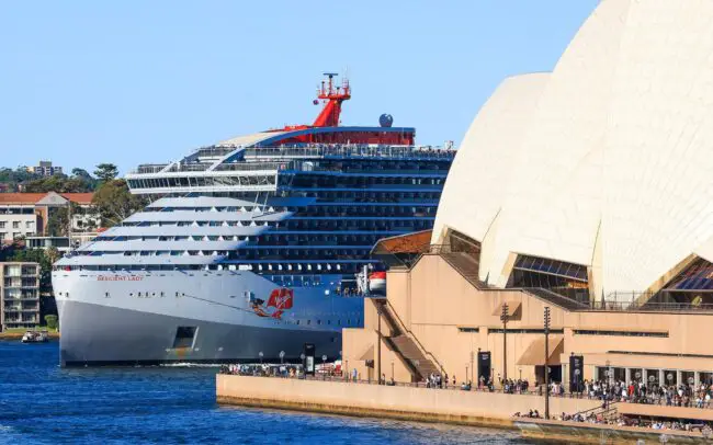 Virgin Voyages ship, Resilient Lady in Sydney Harbour