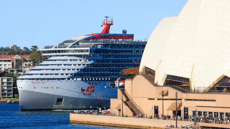 Virgin Voyages ship, Resilient Lady in Sydney Harbour