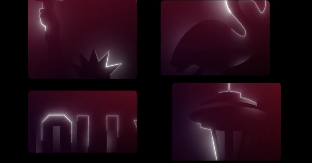 Screenshots from the video show landmarks from New York, Miami, Los Angeles and Seattle