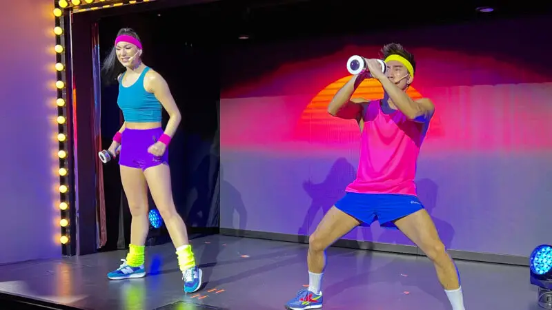 VHS Workout (Videos/Headbands/Simmons) on Virgin Voyages cruise ships