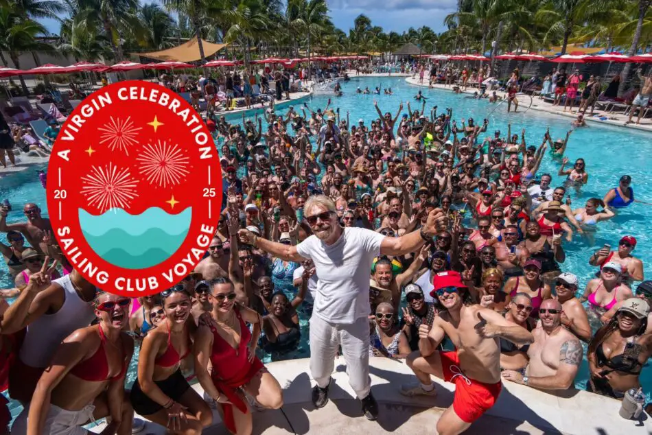 Sir Richard Branson at the 2024 Valiant Lady Celebration Voyage in Bimini