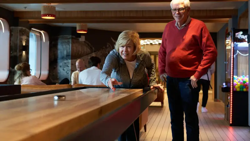 Shuffleboard Showdown on Virgin Voyages cruise ships