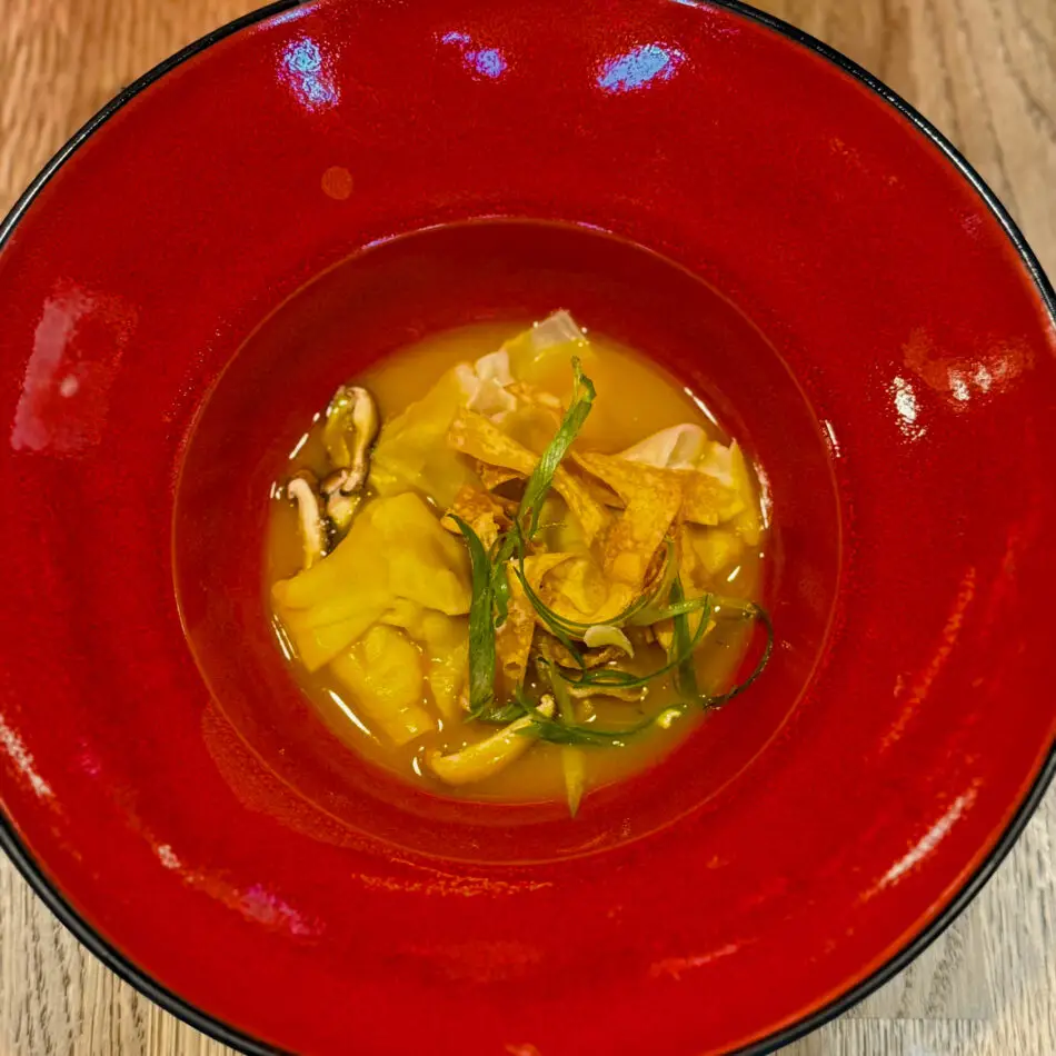 Kabocha & Chicken Wonton Soup on Lucky Lotus by Razzle Dazzle Brunch