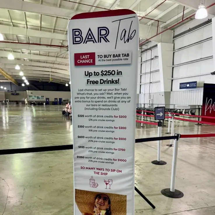 Bar Tab can be purchased in person at select terminals