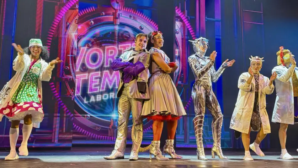 Team Time Machine - Dr. Maverick Tempus, Dr. Vortex, Tim, and the lab crew ready themselves to reset history in style.