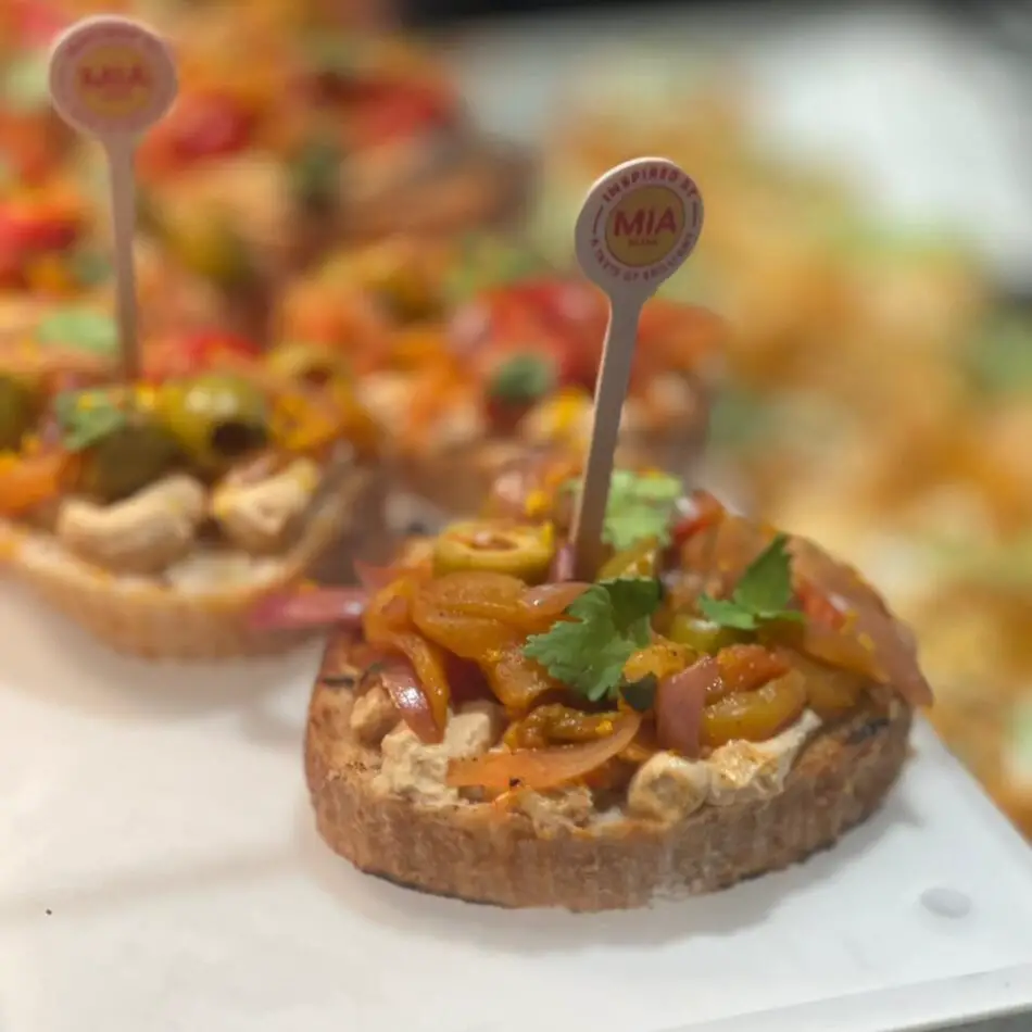 Miami crouton with marinated peppers