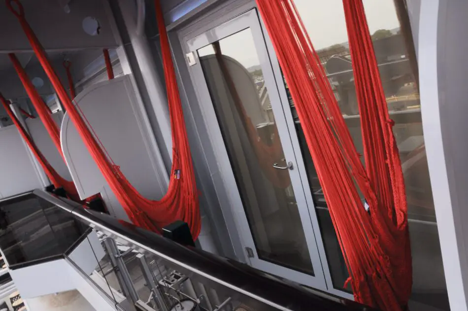 Full view of the two sitting hammocks