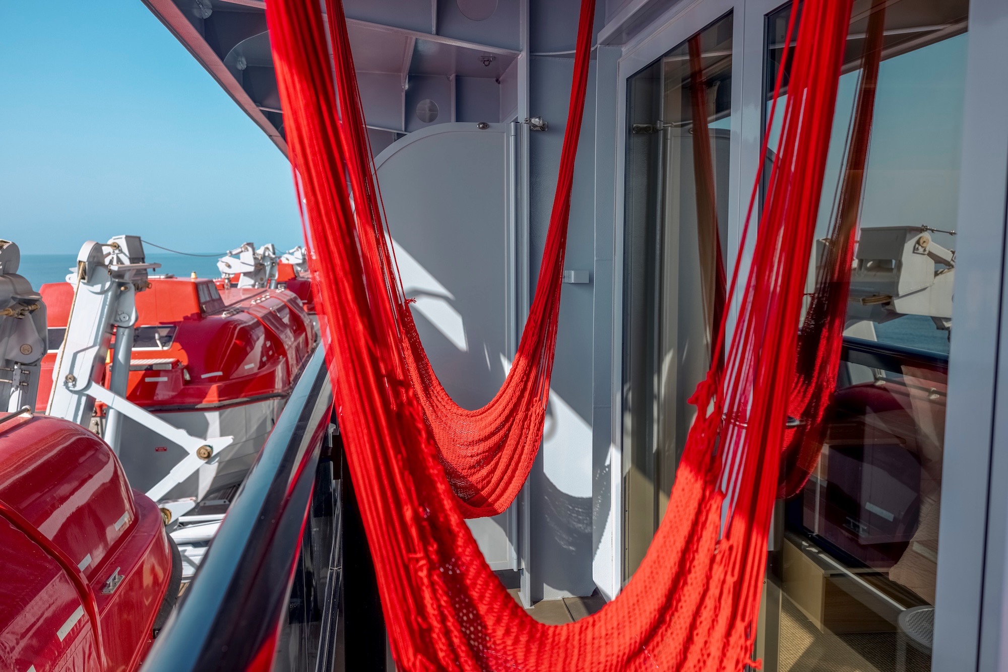 Most Sea Terrace: (Slightly) Smaller Balcony cabins have 2 hammock chairs