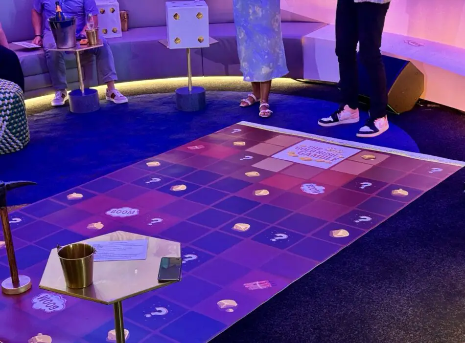 Play along the game board in Gold Rush Gamble