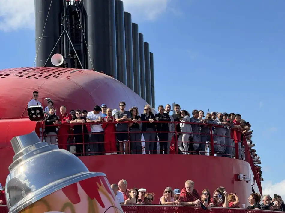 Brilliant Lady's crew were invited to join the celebrations on the top decks
