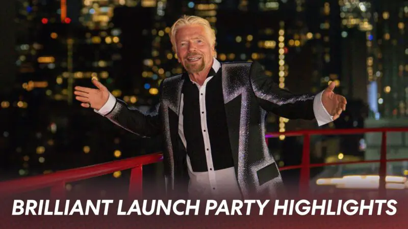 Highlights from the Brilliant Lady Launch Party - Sir Richard Branson against the NYC skyline