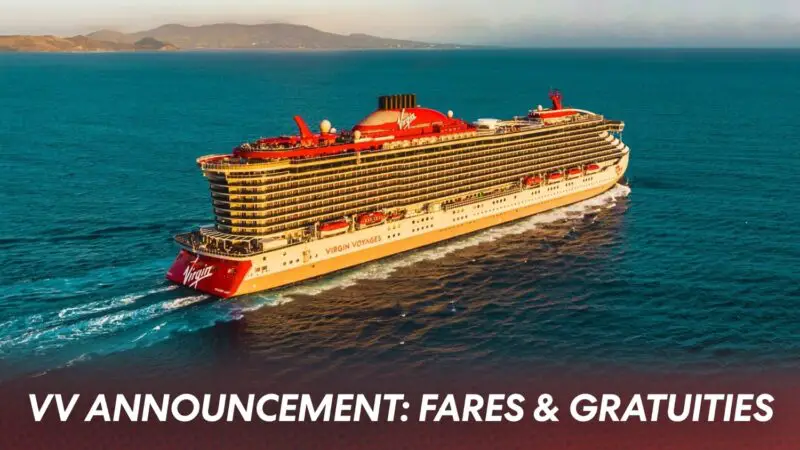 Virgin Voyages cruise ship sailing on the blue ocean