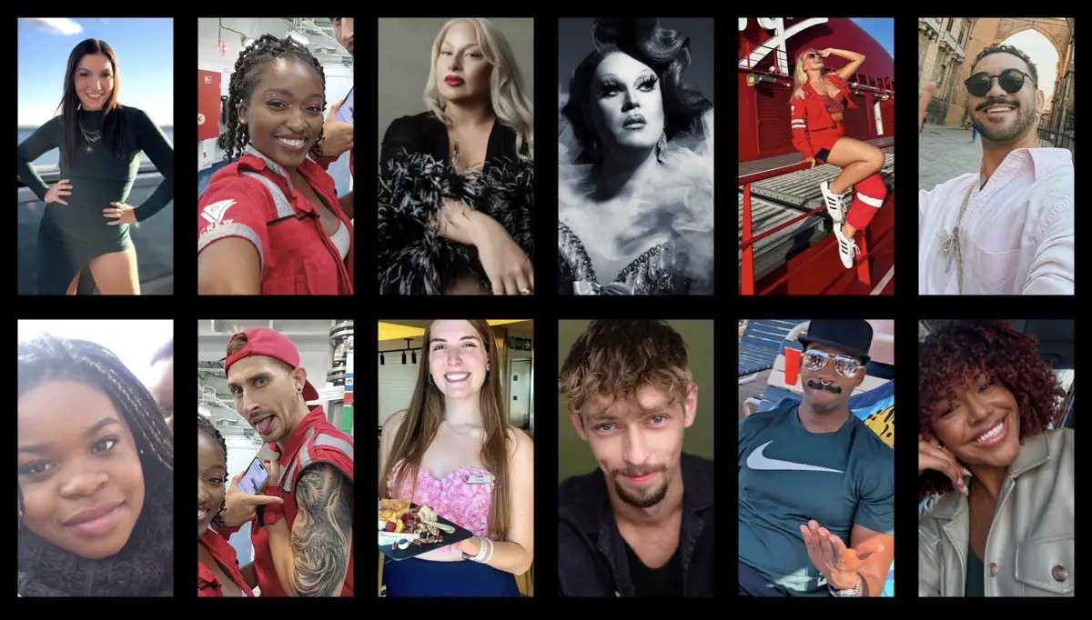 Collage of diverse people posing for portraits in a grid
