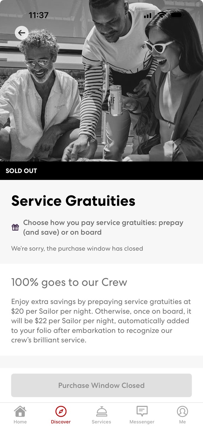 Group of friends enjoying drinks on a Virgin Voyages cruise ship