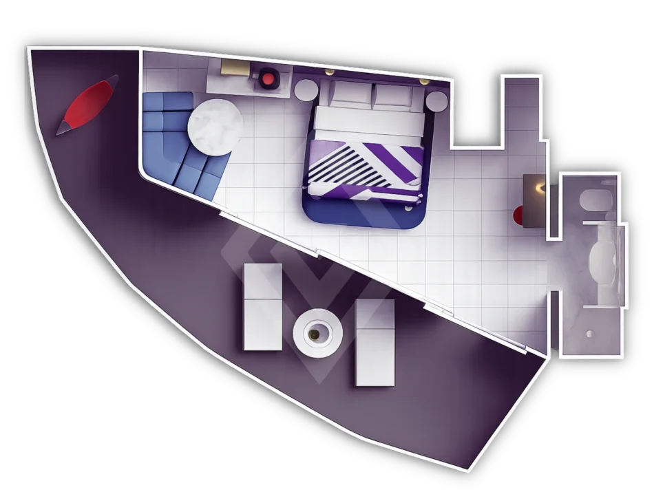 Cheeky Corner Suite - Example Cabin Layout