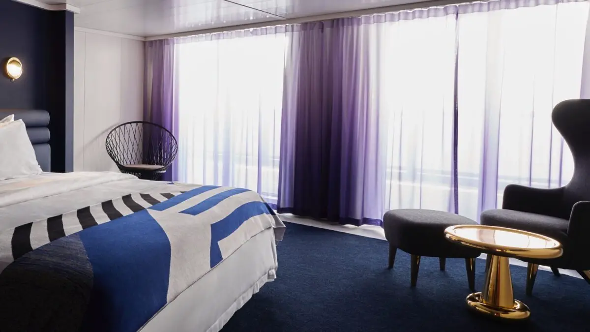 Posh Suite cabin on Virgin Voyages cruise ships