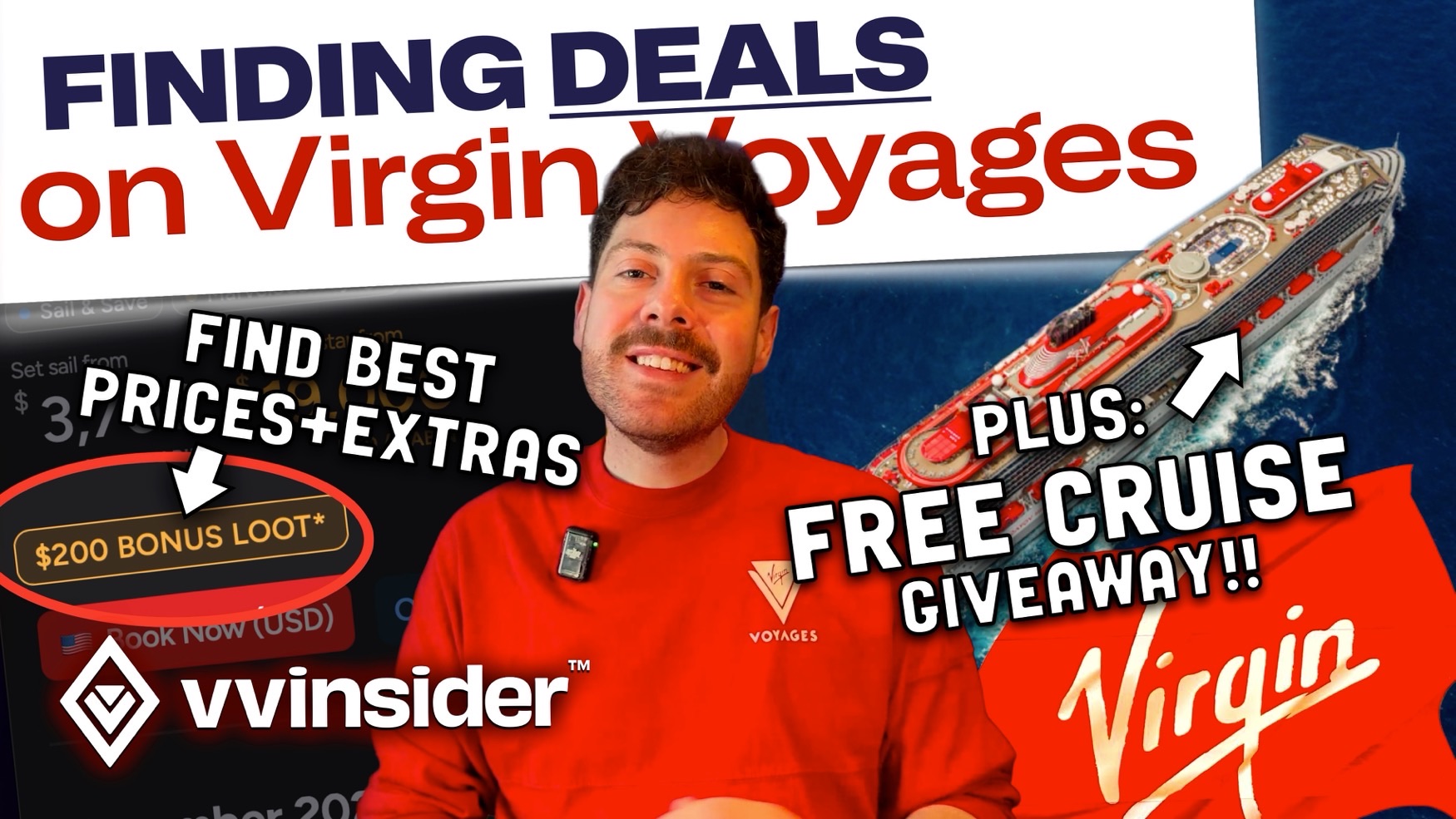 Video thumbnail promoting Virgin Voyages cruise deals and a free cruise giveaway