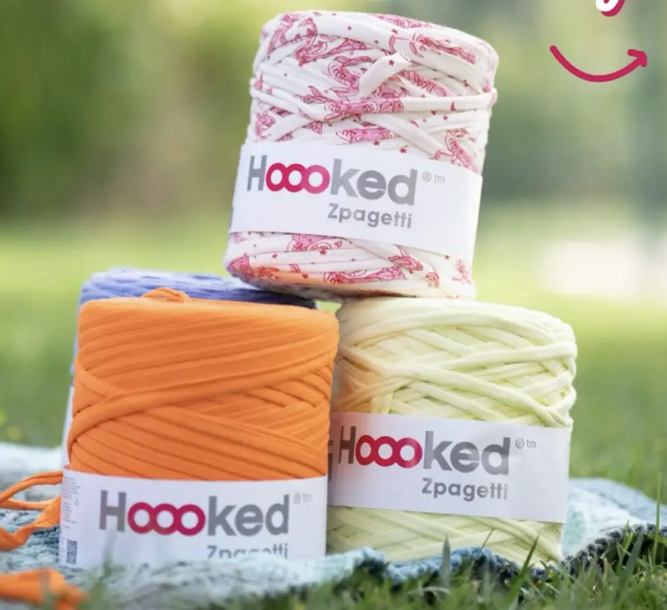 Pile of colorful Hoooked Zpagetti yarn skeins