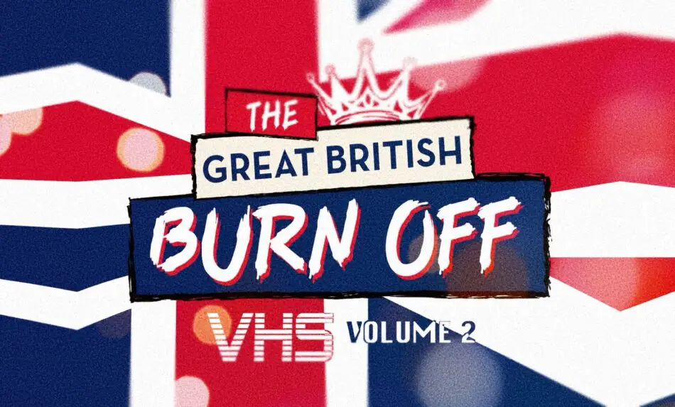 Promotional poster for The Great British Burn Off over a Union Jack background