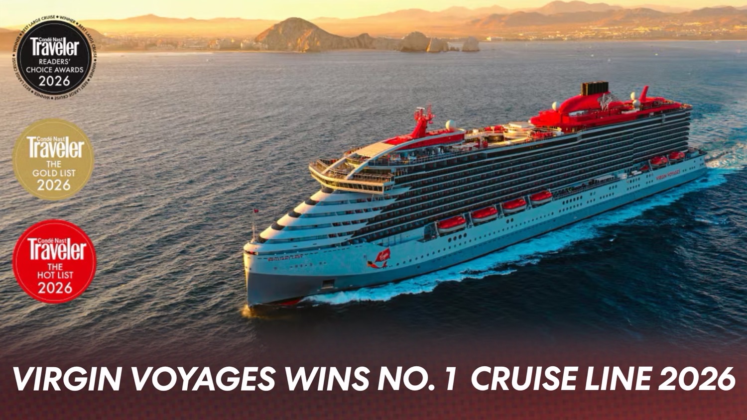 Virgin Voyages Named No. 1 Large Cruise Line by Condé Nast Traveler