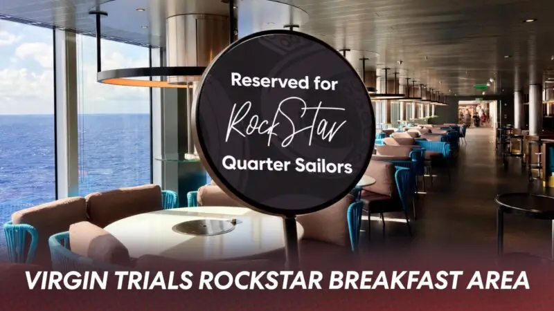 Virgin Voyages Trials Dedicated Rockstar Breakfast Seating Area