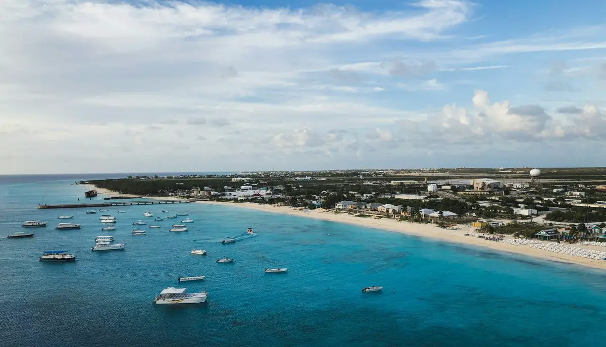 Boats off the coast of Grand Turk