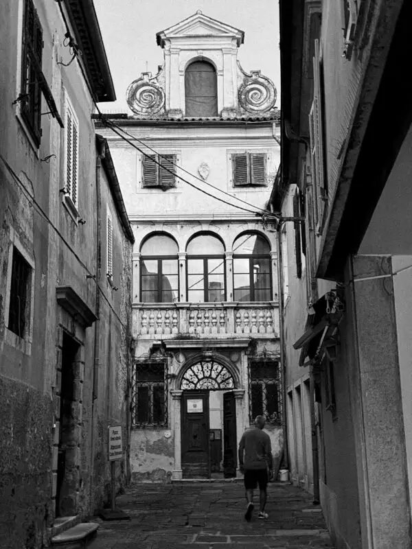 Historic lane and architecture in Koper, Slovenia