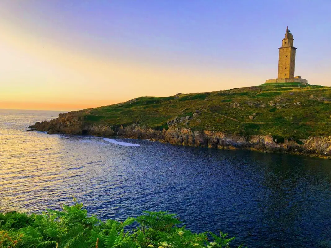Tower of Hercules on the coast at A Coruña, Spain