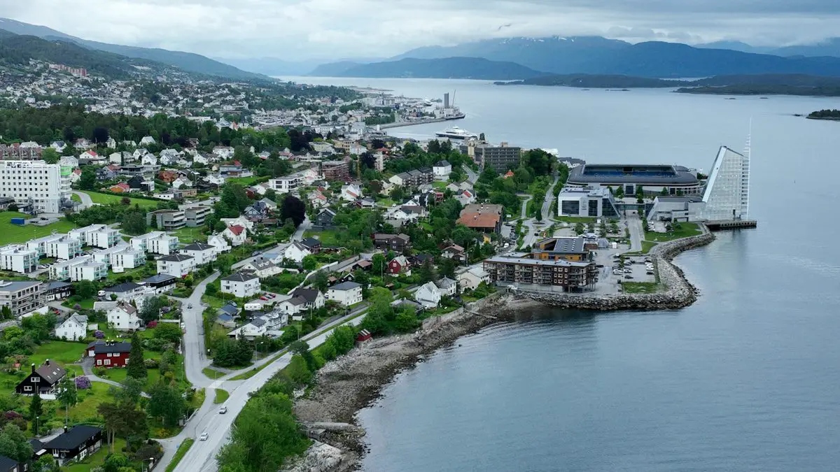 Molde waterfront and fjord, Norway