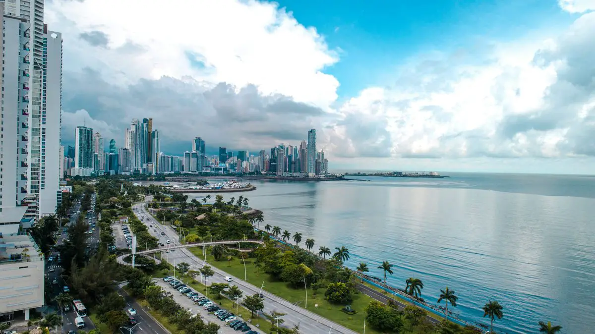 Cinta Costera waterfront and skyline in Panama City